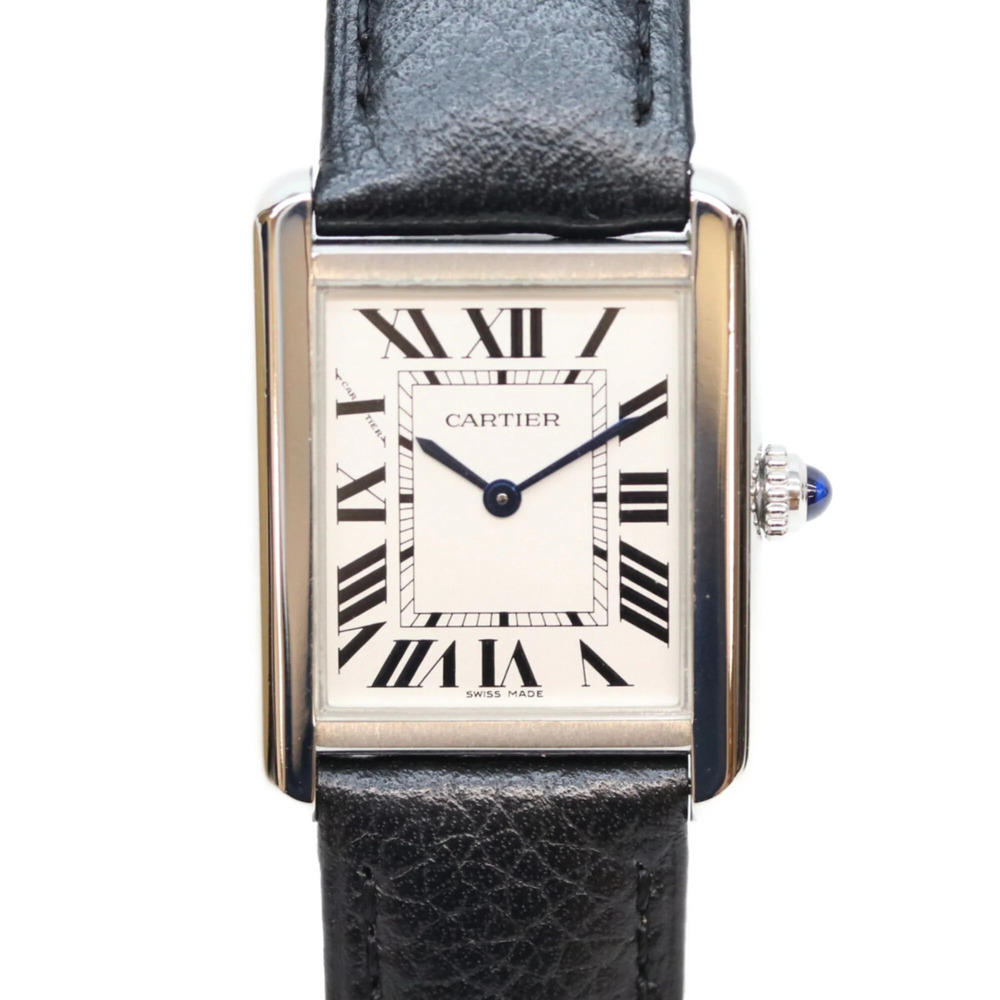 Cartier WSTA0030 Tank Solo SM Quartz Watch with Silver Dial - Men's